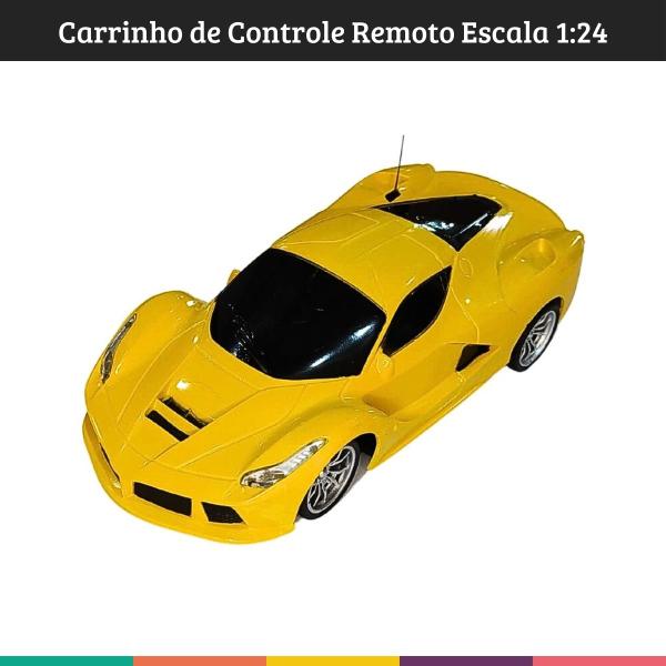 Imagem de Carrinho De Controle Remoto Carro Veloz Amarelo Escala 1:24