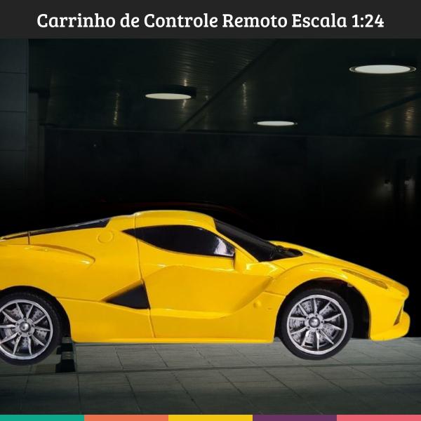 Imagem de Carrinho De Controle Remoto Carro Veloz Escala 1:24 Amarelo