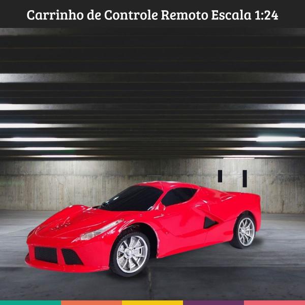 Imagem de Carrinho De Controle Remoto Carro Veloz Escala 1:24 Vermelho