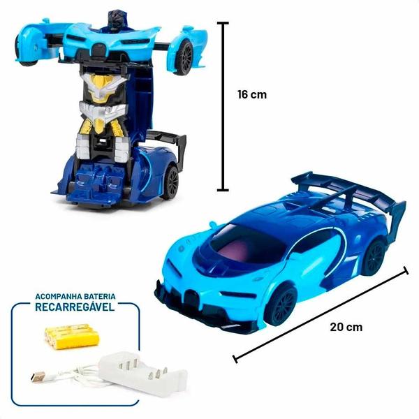 Imagem de Carrinho de Controle Remoto - Changebot - Carro Robô - Azul - Polibrinq