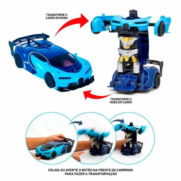 Imagem de Carrinho de Controle Remoto - Changebot - Carro Robô - Azul - Polibrinq