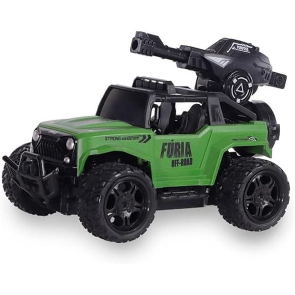 Imagem de Carrinho de controle remoto furia off road -  lança bolinhas - verde