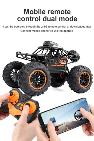 Imagem de Carrinho de Controle Remoto Jeep Off-Road Com Câmera Wi-fi FPV Em Tempo Real Tira Fotos Filma em Hd