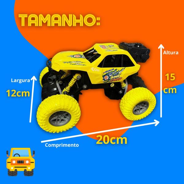 Imagem de Carrinho de Controle Remoto Jipe Grande Recarregável Solta Fumaça Brinquedo infantil para meninos