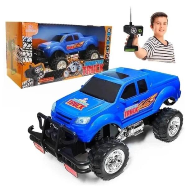 Imagem de Carrinho De Controle Remoto Monster Truck Azul Polibrinq