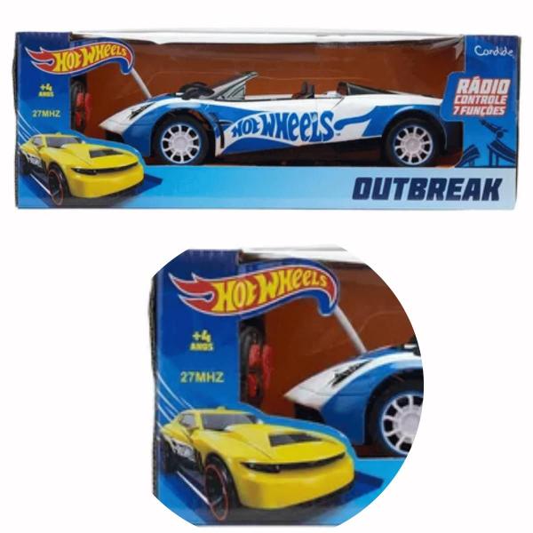 Imagem de Carrinho de Controle Remoto Outbreak HotWheels Branco 7 Func