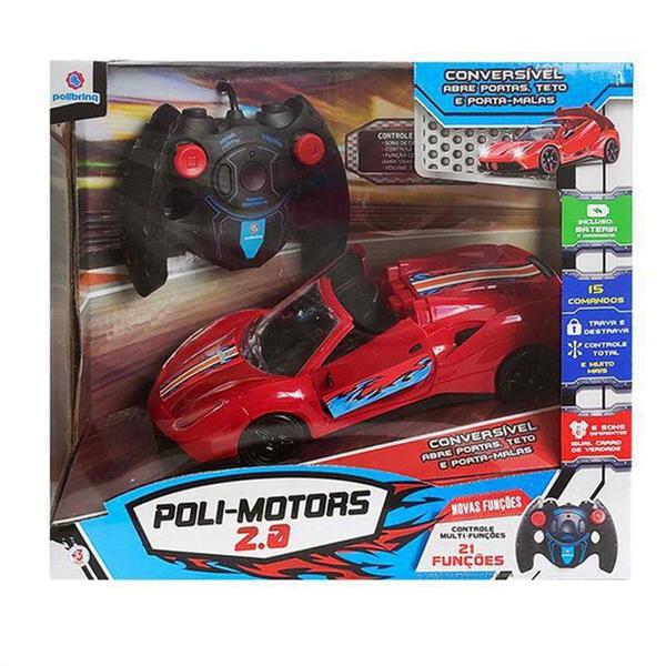 Imagem de Carrinho de Controle Remoto - Poli-Motors 2.0 - 21 Funções - Vermelho - Polibrinq