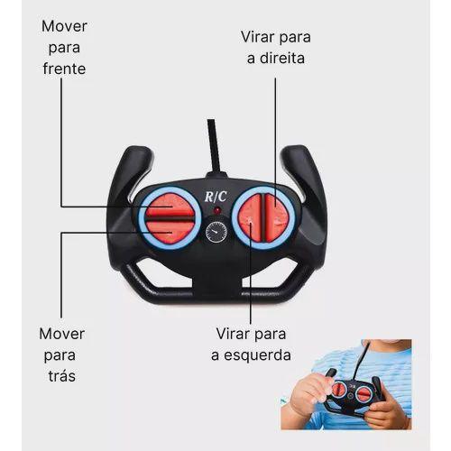 Imagem de Carrinho De Controle Remoto Recarregável Acende Farol  Az