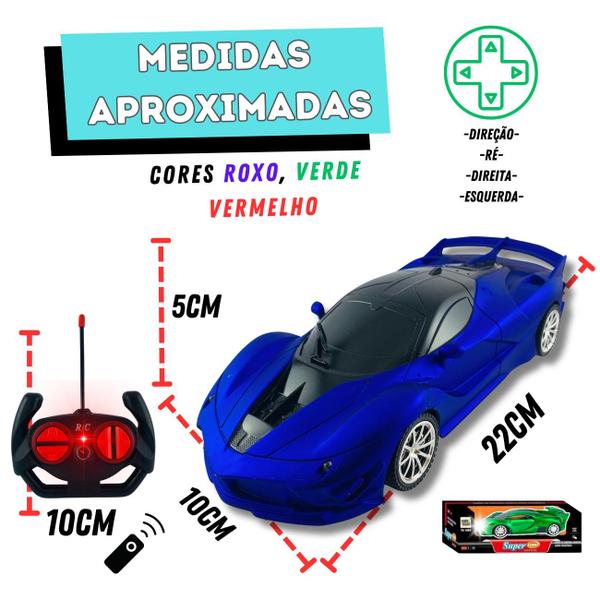 Imagem de Carrinho de Controle Remoto Recarregável Esportivo Automodelo Competição Super Veloz Aventura