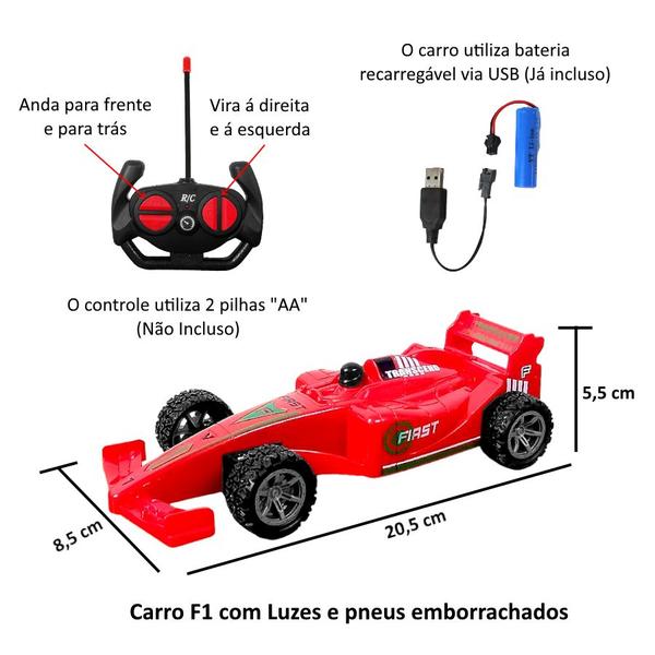 Imagem de Carrinho de Controle Remoto Sem Fio Recarregável Brinquedo Infantil Presente Meninos