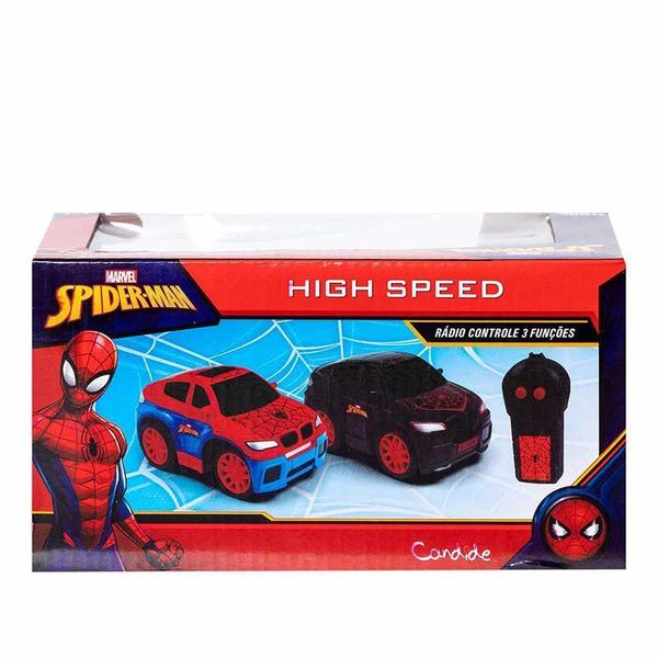 Carrinho de Controle Remoto - Spiderman - High Speed - Preto - Candide Imagem de Carrinho de Controle Remoto - Spiderman - High Speed - Preto - Candide