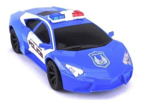 Imagem de Carrinho De Controle Remoto Super Carro Policia Com Luz AZUL