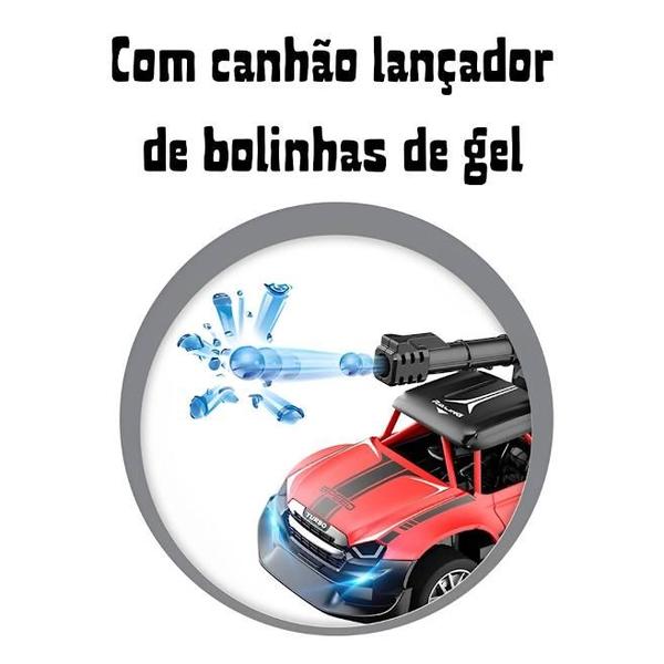 Imagem de Carrinho de Controle Remoto Tanque Lançador Bolinha Gel Com Luz