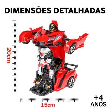 Imagem de Carrinho de Controle Remoto Transformers Vira Robo 2 em 1 Brinquedo infantil Criança Carro Veloz