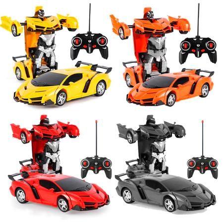 Imagem de Carrinho de Controle Remoto Transformers Vira Robo 2 em 1 Brinquedo infantil Criança Carro Veloz