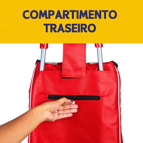 Imagem de Carrinho De Feira Dobravel - Suporta 30 Kg Vermelho - Nybc