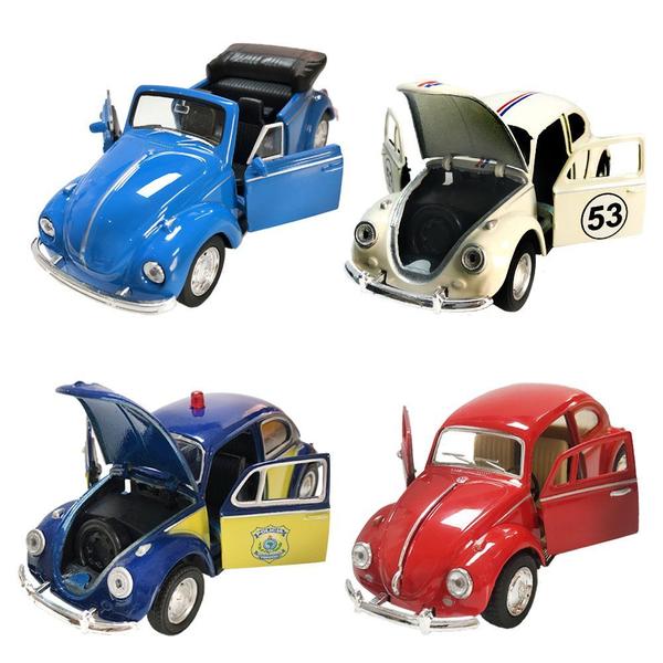 Imagem de Carrinho De Ferro Fusca Clássico Conversível e Herbie Miniatura