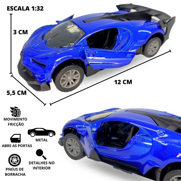 Imagem de Carrinho De Ferro Miniatura Bugatti Carro Metal Abre Portas