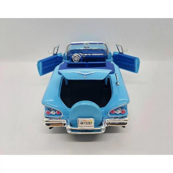 Imagem de Carrinho de Ferro Miniatura Chevrolet Impala 1958 Cabrio 1:24 MotorMax