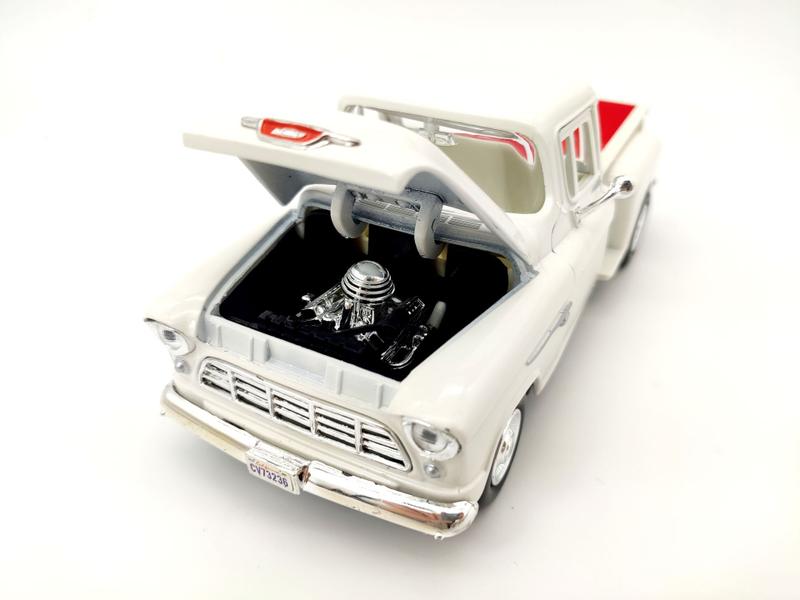 Imagem de Carrinho de Ferro Miniatura Chevy Pickup Stepside 1955 1:24 MotorMax