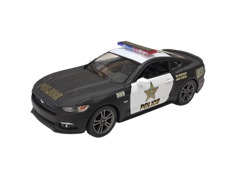 Imagem de Carrinho de Ferro Miniatura Ford Mustang GT Policia 2015 1:38 Kinsmart