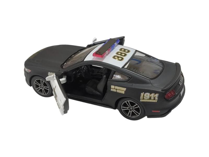 Imagem de Carrinho de Ferro Miniatura Ford Mustang GT Policia 2015 1:38 Kinsmart