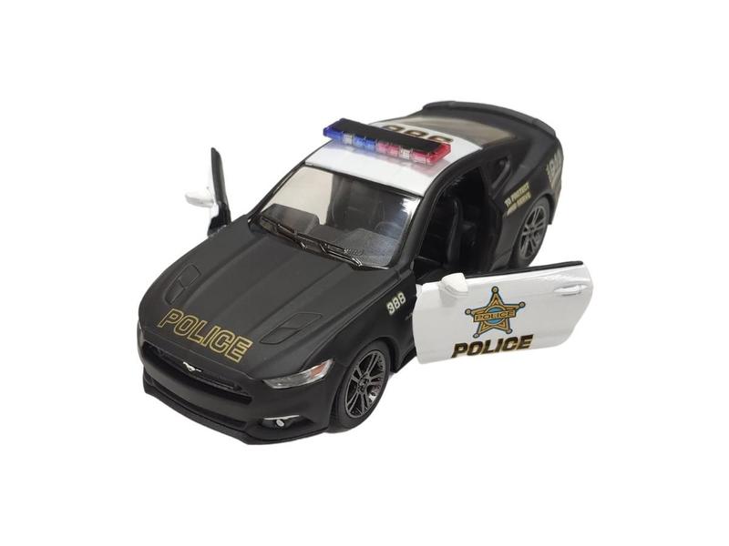 Imagem de Carrinho de Ferro Miniatura Ford Mustang GT Policia 2015 1:38 Kinsmart