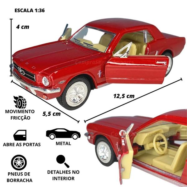 Carrinho De Ferro Miniatura Mustang 1964 Metal Abre A Porta - Europio Imagem de Carrinho De Ferro Miniatura Mustang 1964 Metal Abre A Porta