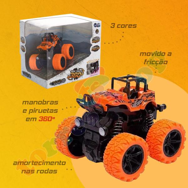 Imagem de Carrinho de Fricção 360 Graus Mini Truck 4x4 Amortecedor Unik Toys