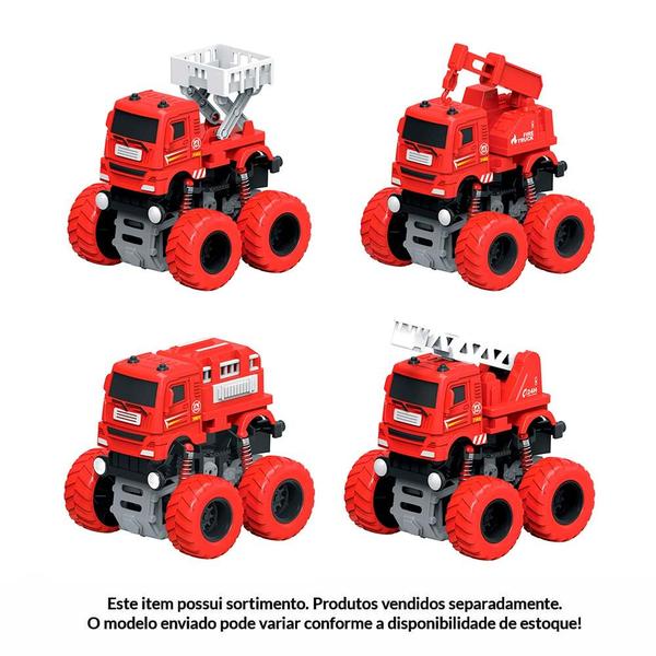 Imagem de Carrinho de Fricção - 4x4 - Bombeiro Maluco 360 - Sortido - DM Toys