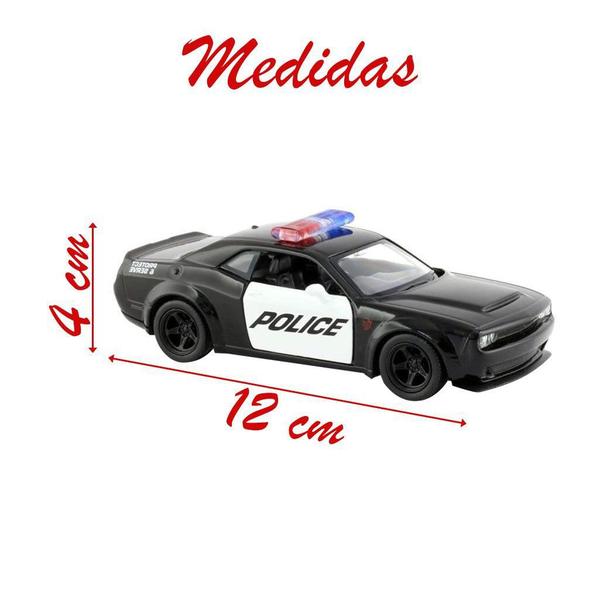 Imagem de Carrinho De Fricção Em Metal Miniatura Dodge Challenger Polícia