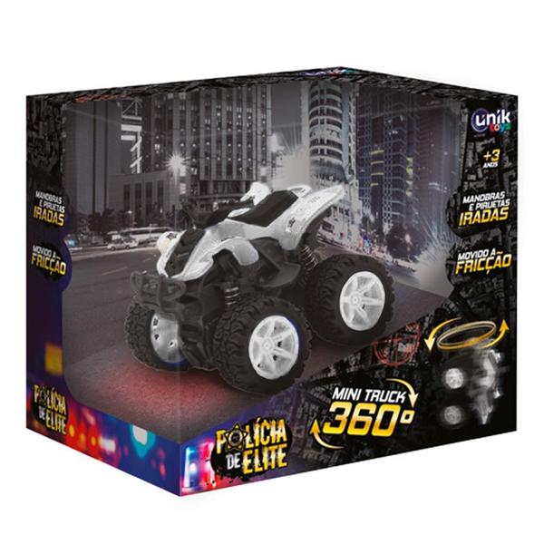 Imagem de Carrinho de Fricção - Mini Truck 360 - Polícia - Branco - Unik Toys