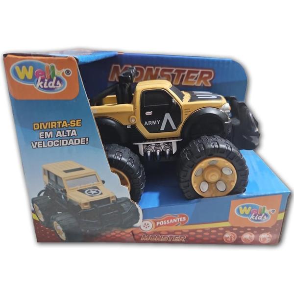 Imagem de Carrinho De Fricção Monster Trucks Possantes Wellkids Amarel