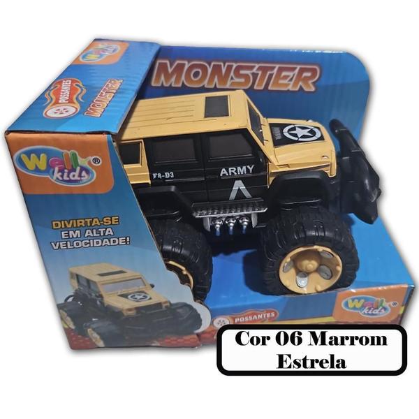 Imagem de Carrinho De Fricção Monster Trucks Possantes Wellkids Marrom