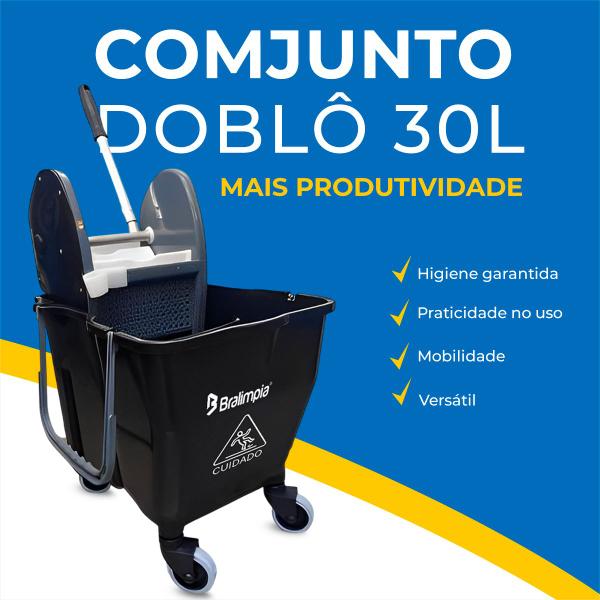 Imagem de Carrinho de Limpeza Balde Espremedor De Água 30 Litros