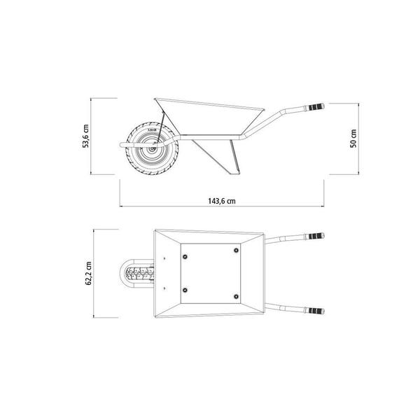 Imagem de Carrinho de Mão com Caçamba Extraforte 65L Cinza Metalico Tramontina