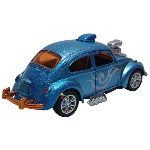 Imagem de Carrinho de Metal Fusca Turbinado McFive Die-Cast Model 1981 Escala 1:36 Azul 6836-38 - Dorémi