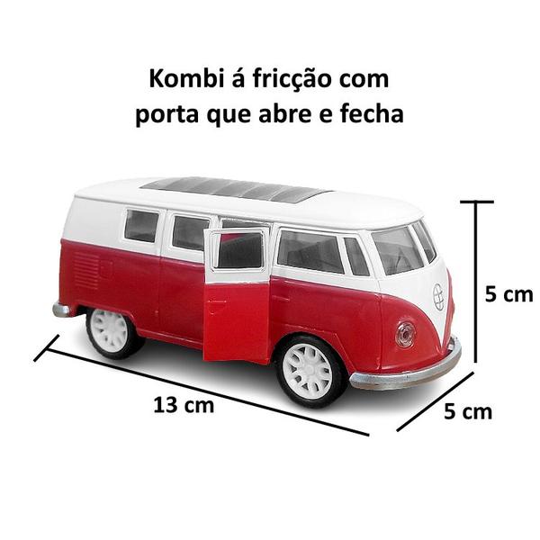 Imagem de Carrinho de Metal Perua Kombi em Miniatura Vermelha