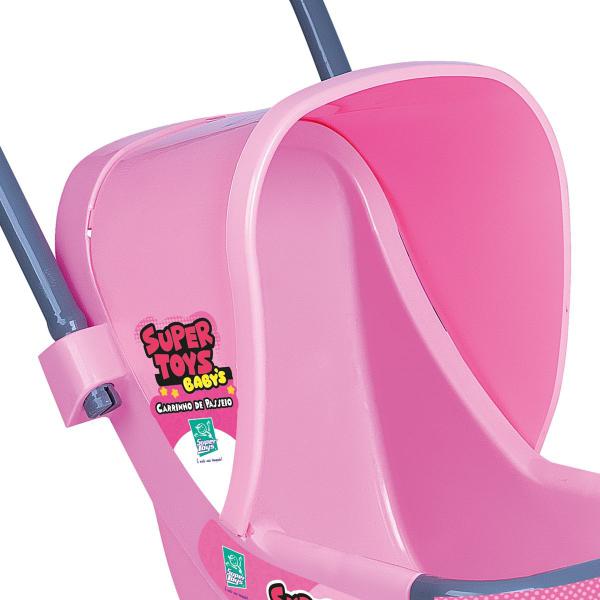 Imagem de Carrinho De Passeio 3 Rodas Rosa Reborn 438 - Super Toys