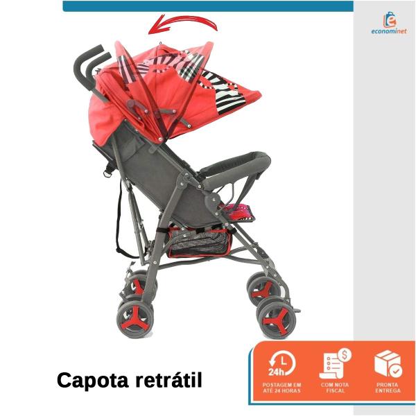 Imagem de Carrinho de Passeio Bebê Guarda Chuva 6-36 Meses 15kg Zebra