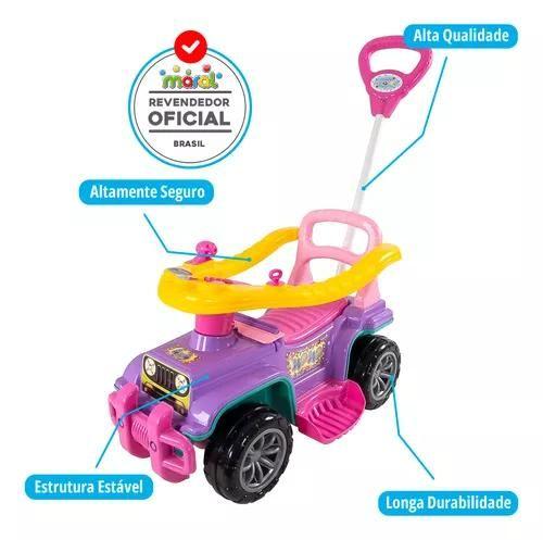 Imagem de Carrinho de Passeio Bebê Jip Jip Menina Rosa com Empurrador