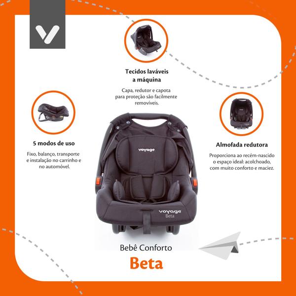 Imagem de Carrinho de Passeio com Bebê Conforto Travel System Delta Duo Pro Preto Voyage 0-15kg CAX00678 DOREL