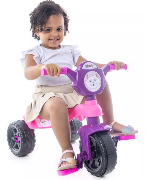 Imagem de Carrinho de passeio com Pedal e Haste  infantil Kemotoca Gatinha Peso máximo suportado: 16 kg