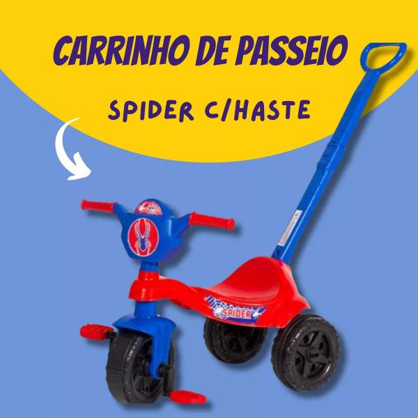 Imagem de Carrinho de passeio com Pedal e Haste infantil Kemotoca Spider Peso máximo suportado: 16 kg