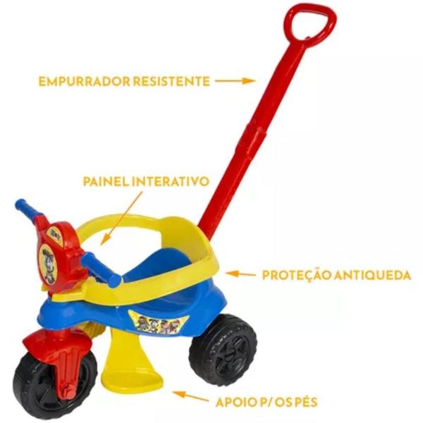 Imagem de Carrinho de Passeio com Pedal Infantil KEMOTOCA Baby Dog Azul