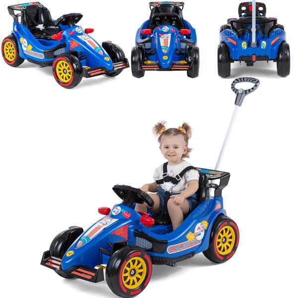 Imagem de Carrinho de Passeio e Pedal Infantil Calesita F25 Azul 30kg