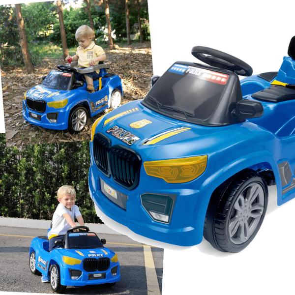 Imagem de Carrinho de Passeio e Pedal Infantil Maral BM Car Azul Police