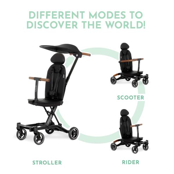 Imagem de Carrinho de passeio Evolur Cruise Rider leve com Canopy Noir Black