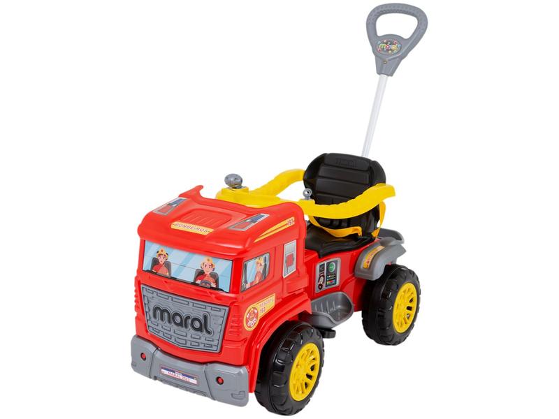 Carrinho de Passeio Infantil Bombeiros com Pedal - com Empurrador Maral