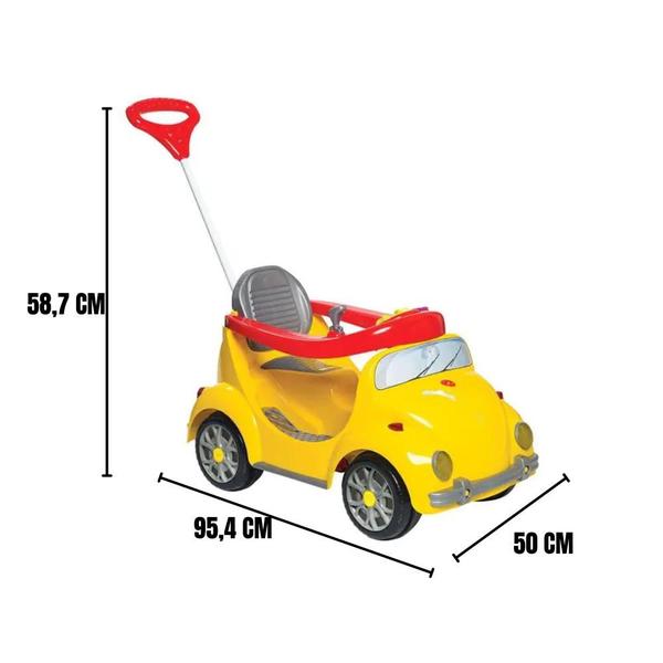 Imagem de Carrinho de Passeio Infantil Calesita  Fouks Amarelo a Pedal